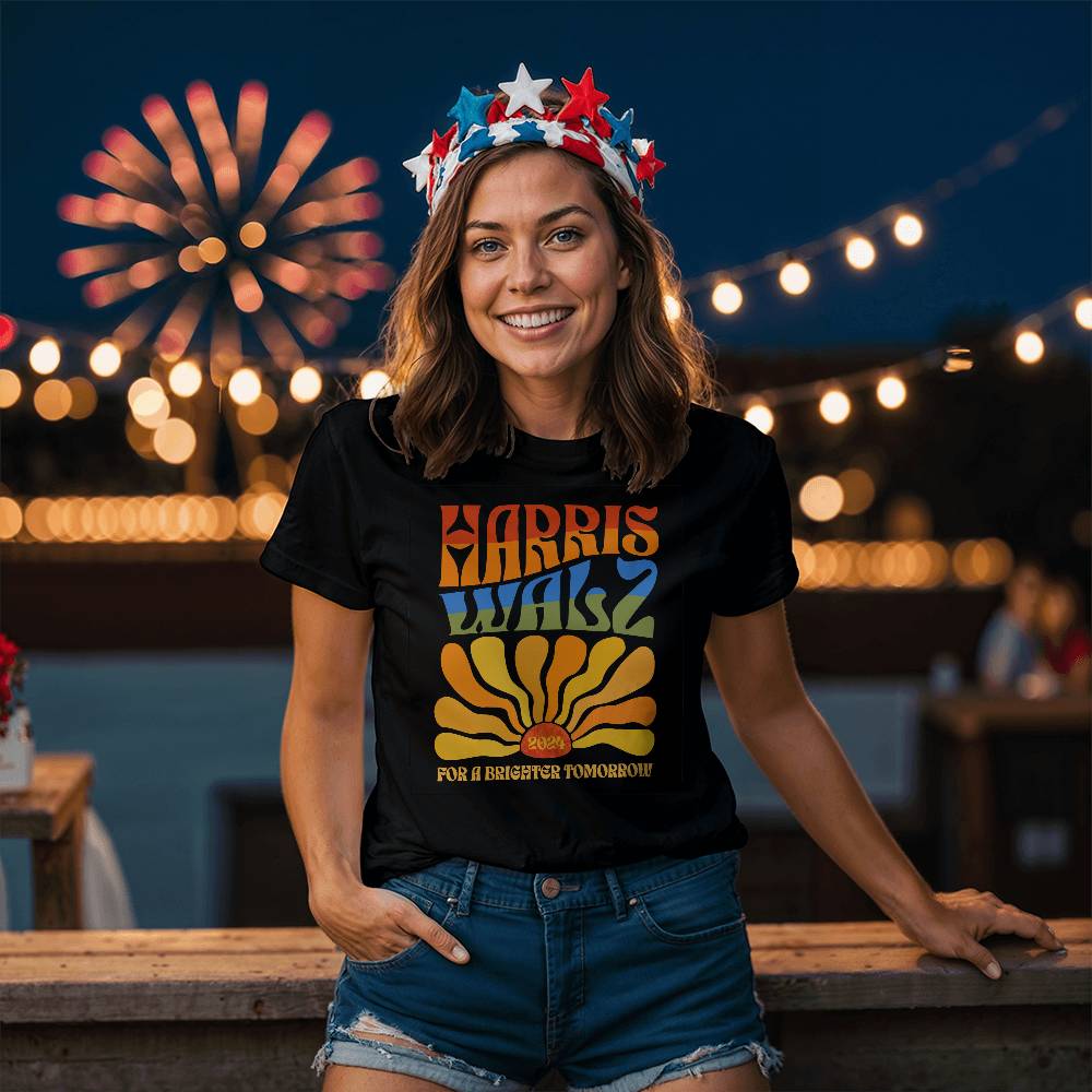 Harris Walz For A Brighter Tomorrow Election Bella + Canvas Jersey Tee