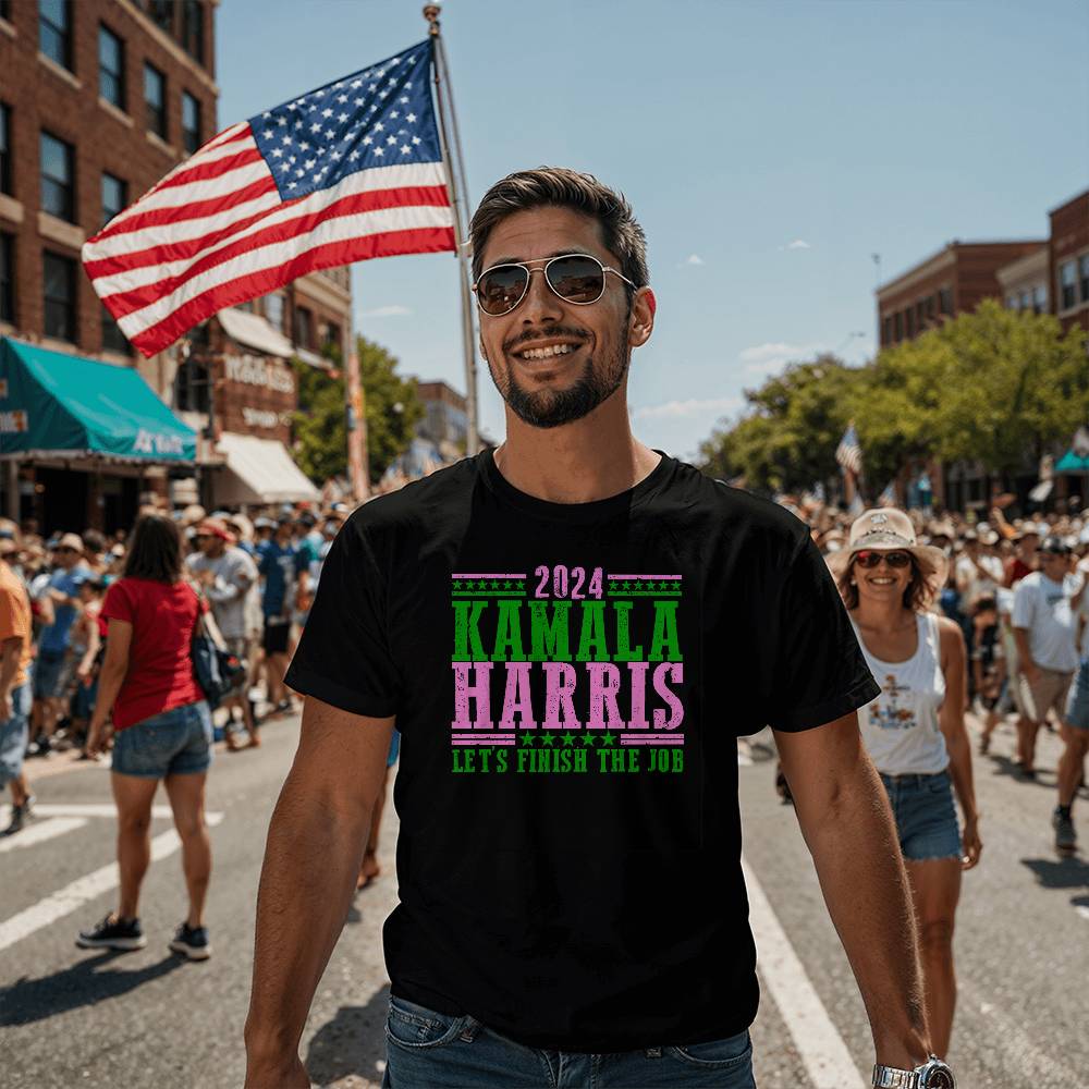 Les Finish The Job Harris Election Bella + Canvas Jersey Tee