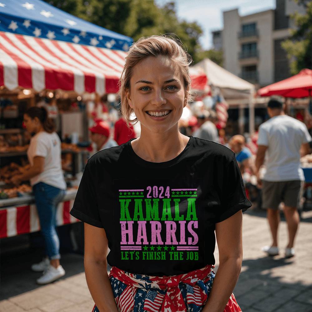 Les Finish The Job Harris Election Bella + Canvas Jersey Tee