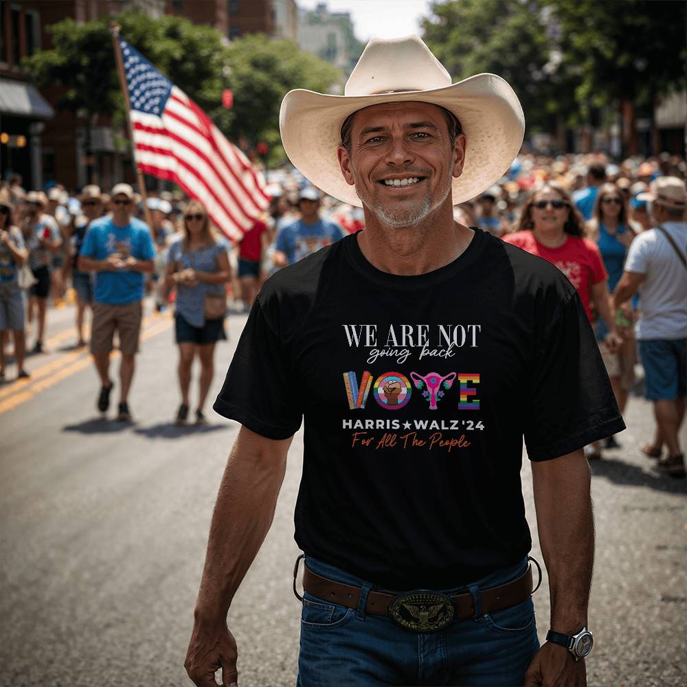 We Are Not Going Back Harris Walz Election Bella + Canvas Jersey Tee