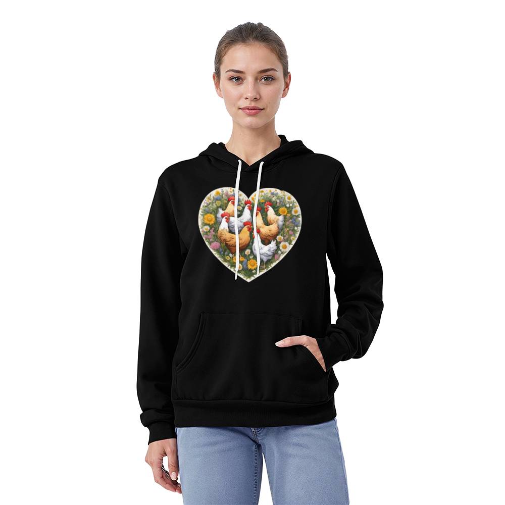 Chickens and Wildflowers Bella + Canvas 3719 Pullover Fleece Hoodie