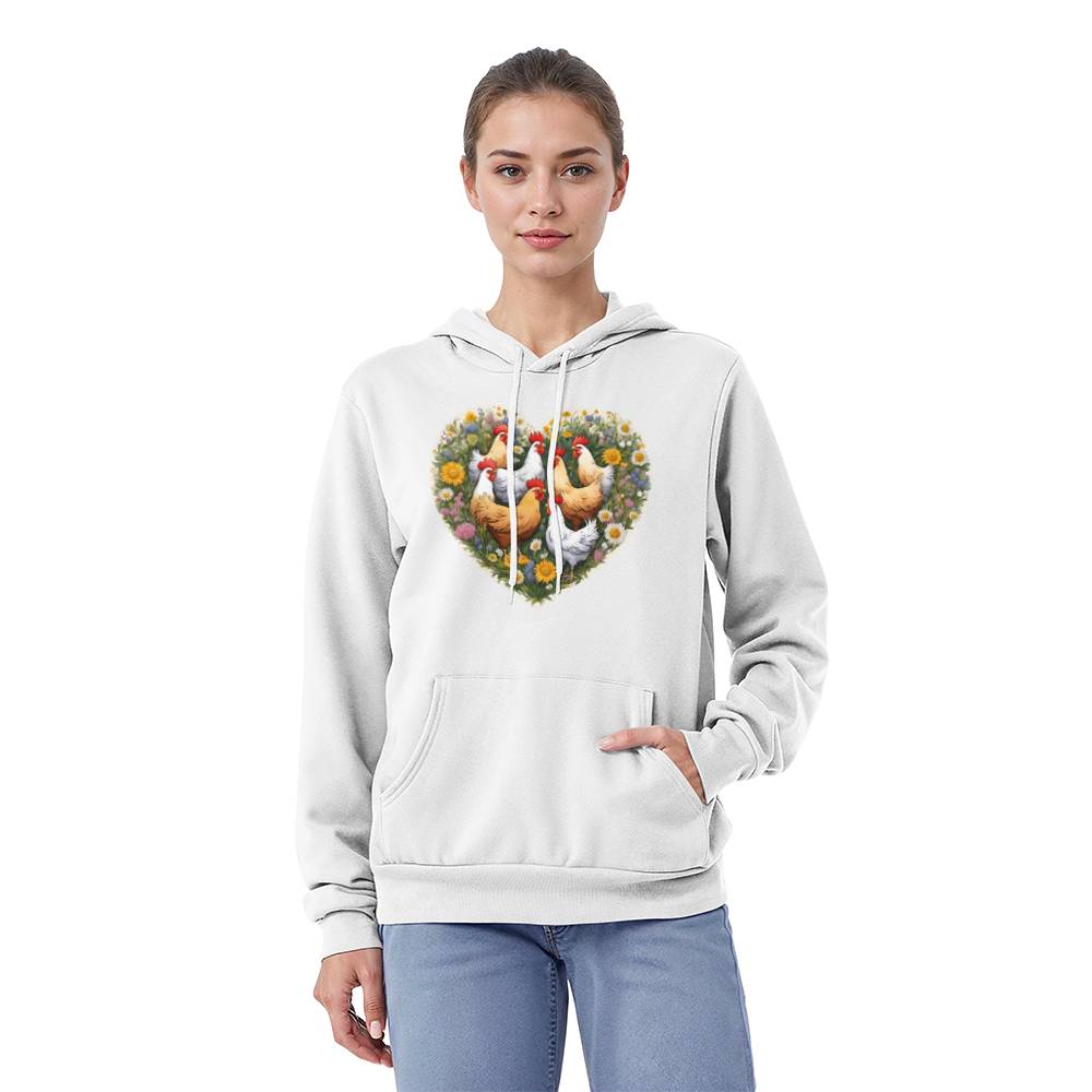 Chickens and Wildflowers Bella + Canvas 3719 Pullover Fleece Hoodie