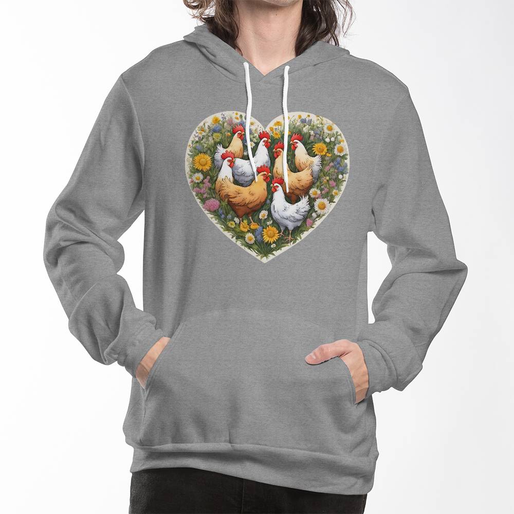 Chickens and Wildflowers Bella + Canvas 3719 Pullover Fleece Hoodie