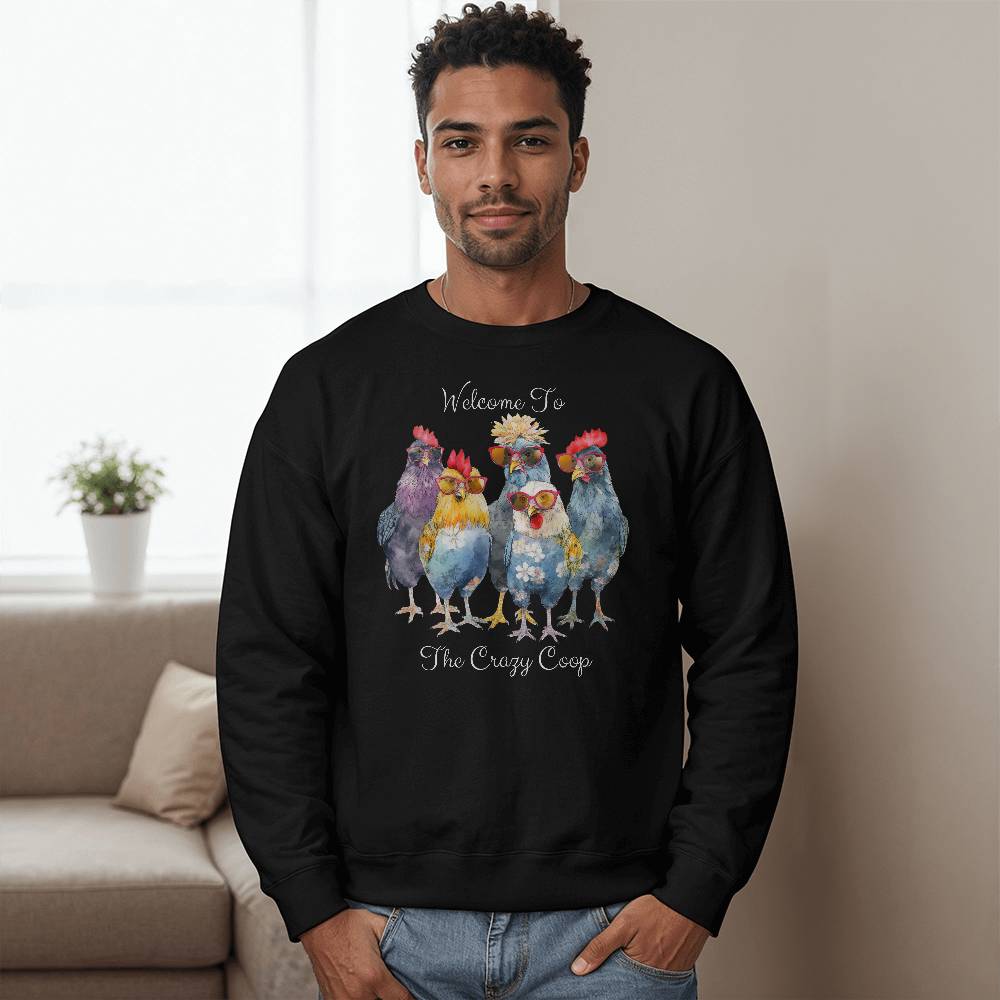 Welcome To The Crazy Coop Unisex Crewneck Sweatshirt Bella + Canvas 3945