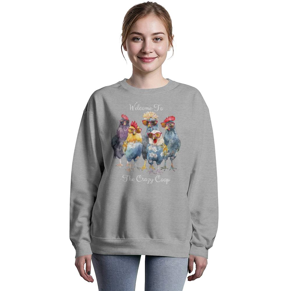 Welcome To The Crazy Coop Unisex Crewneck Sweatshirt Bella + Canvas 3945