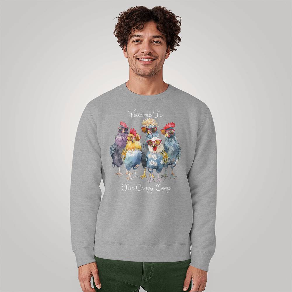 Welcome To The Crazy Coop Unisex Crewneck Sweatshirt Bella + Canvas 3945