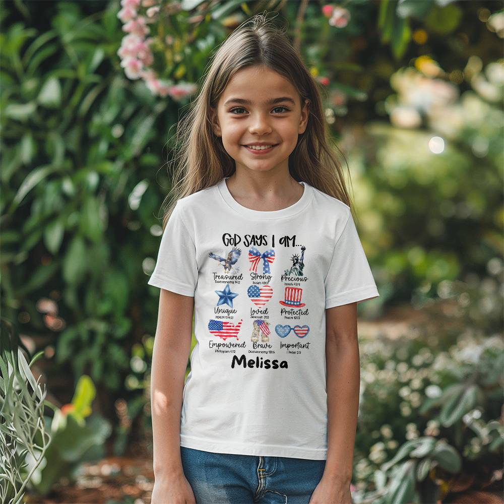 Personalized God Says I Am Youth T-Shirt Bella + Canvas