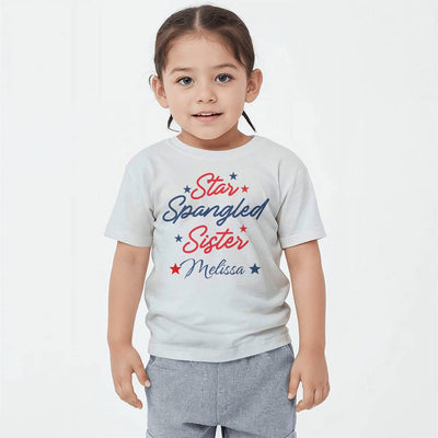 Personalized Star Spangled Sister Toddler T-Shirt Bella + Canvas