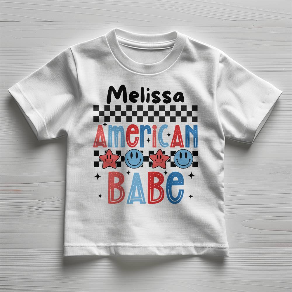 Personalized American Babe Toddler T-Shirt Jersey Tee Bella + Canvas