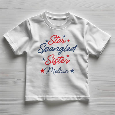 Personalized Star Spangled Sister Toddler T-Shirt Bella + Canvas