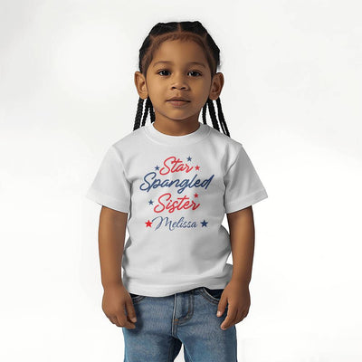 Personalized Star Spangled Sister Toddler T-Shirt Bella + Canvas