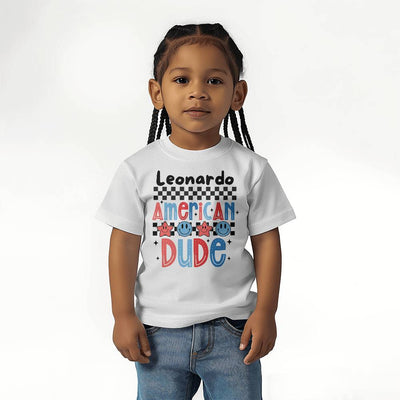 Personalized American Dude Toddler T-Shirt Jersey Tee Bella + Canvas