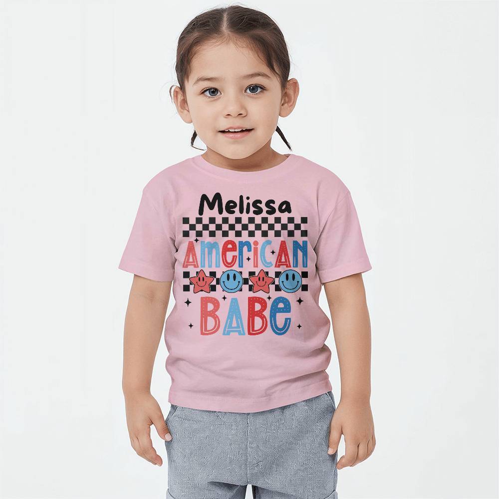 Personalized American Babe Toddler T-Shirt Jersey Tee Bella + Canvas