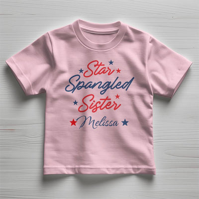 Personalized Star Spangled Sister Toddler T-Shirt Bella + Canvas