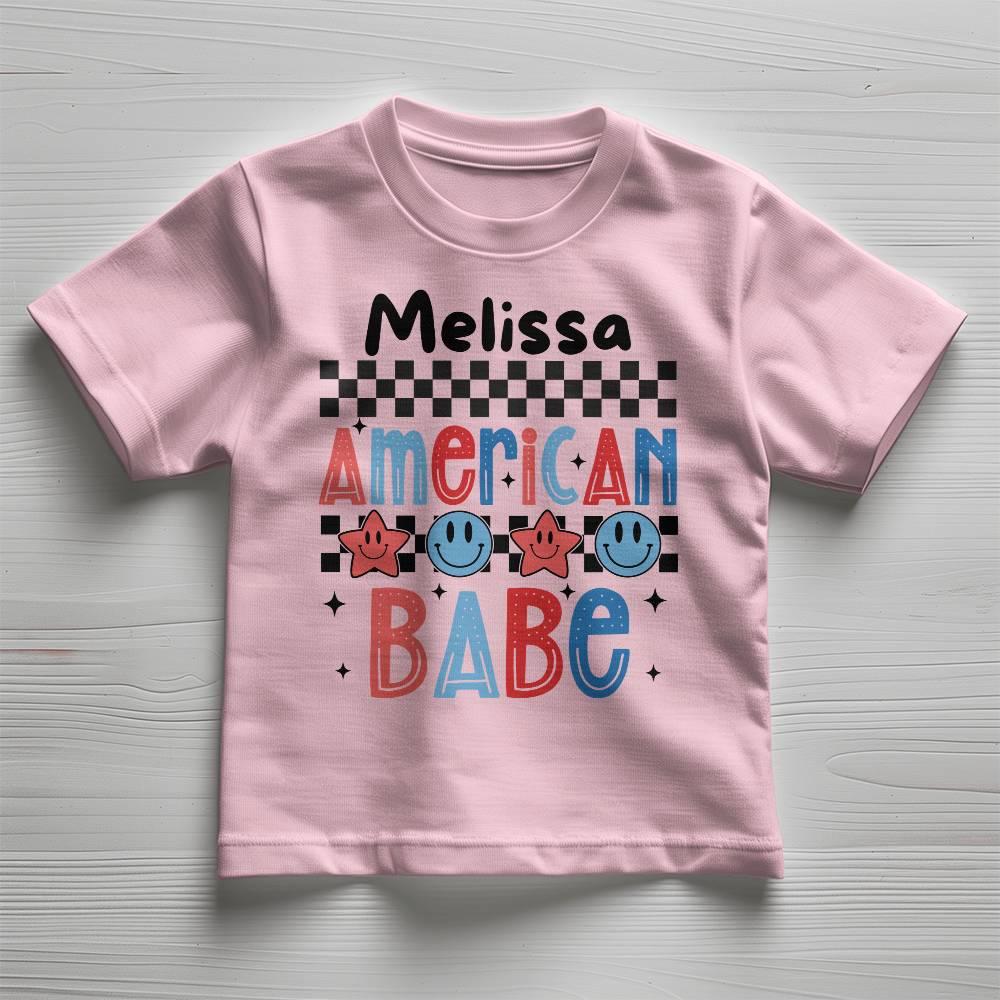 Personalized American Babe Toddler T-Shirt Jersey Tee Bella + Canvas