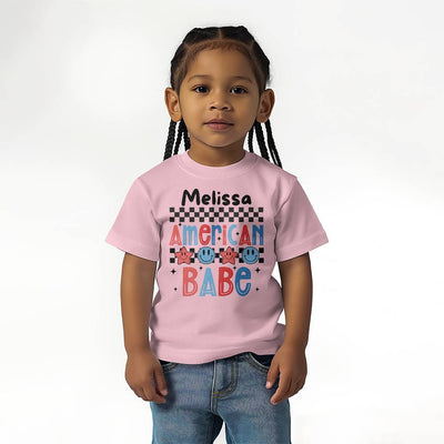 Personalized American Babe Toddler T-Shirt Jersey Tee Bella + Canvas