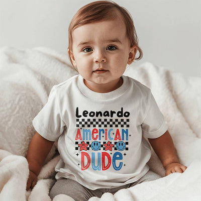 Personalized American Dude Baby Jersey Tee Bella + Canvas