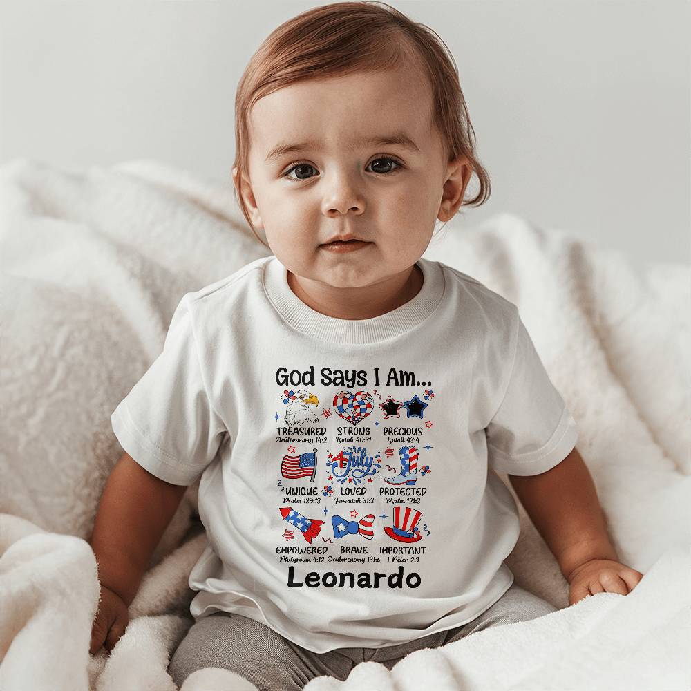 Personalized God Says I Am Baby Jersey Tee Bella + Canvas