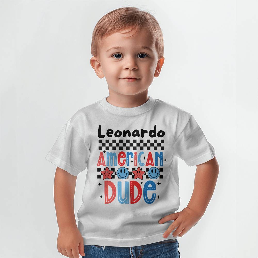 Personalized American Dude Baby Jersey Tee Bella + Canvas