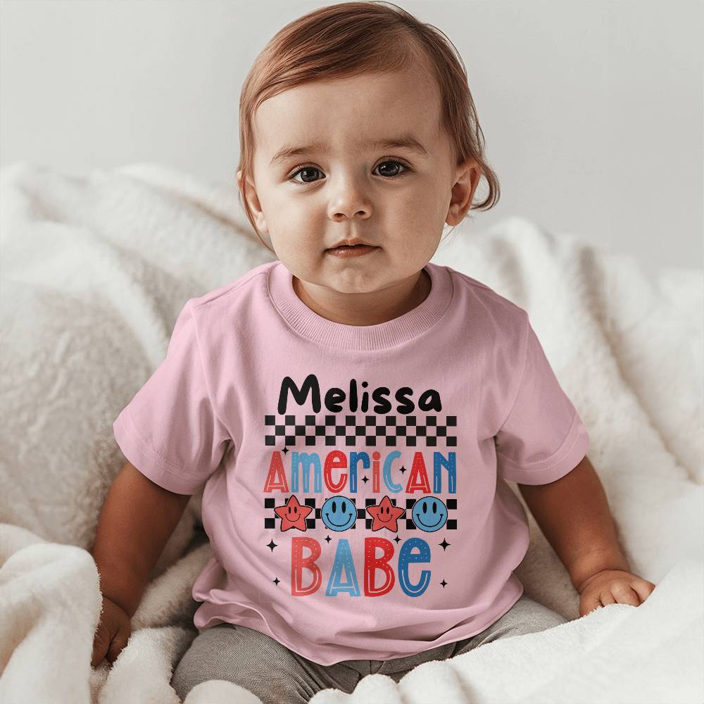 Personalized American Babe Baby Jersey Tee Bella + Canvas