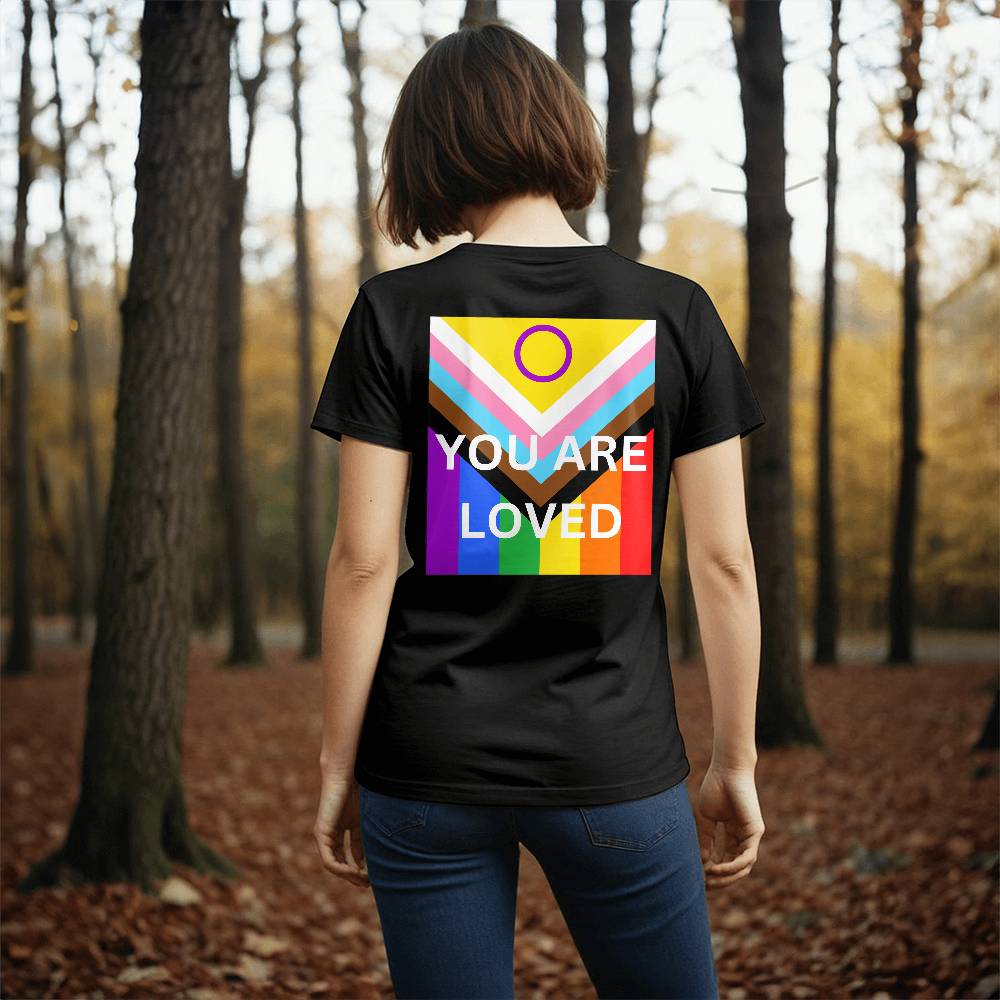 PRIDE Flag You Are Loved Bella + Canvas 3001 Jersey Tee