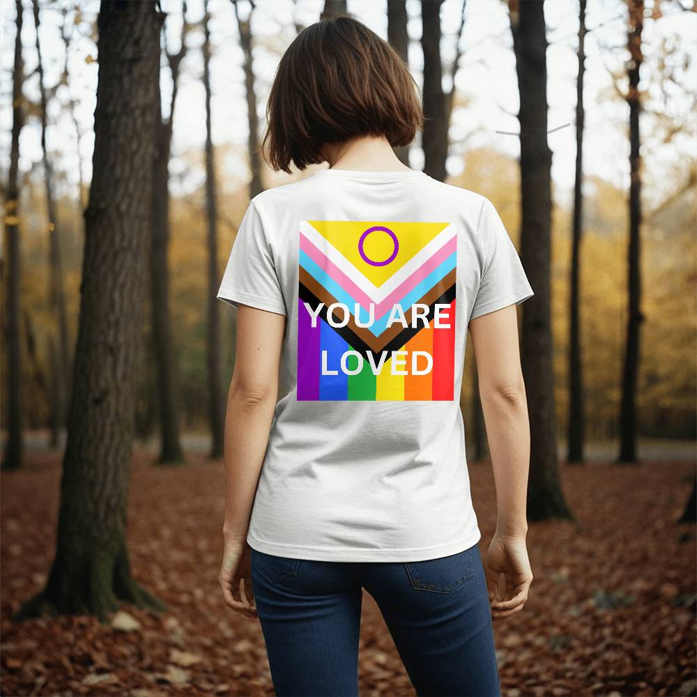 PRIDE Flag You Are Loved Bella + Canvas 3001 Jersey Tee