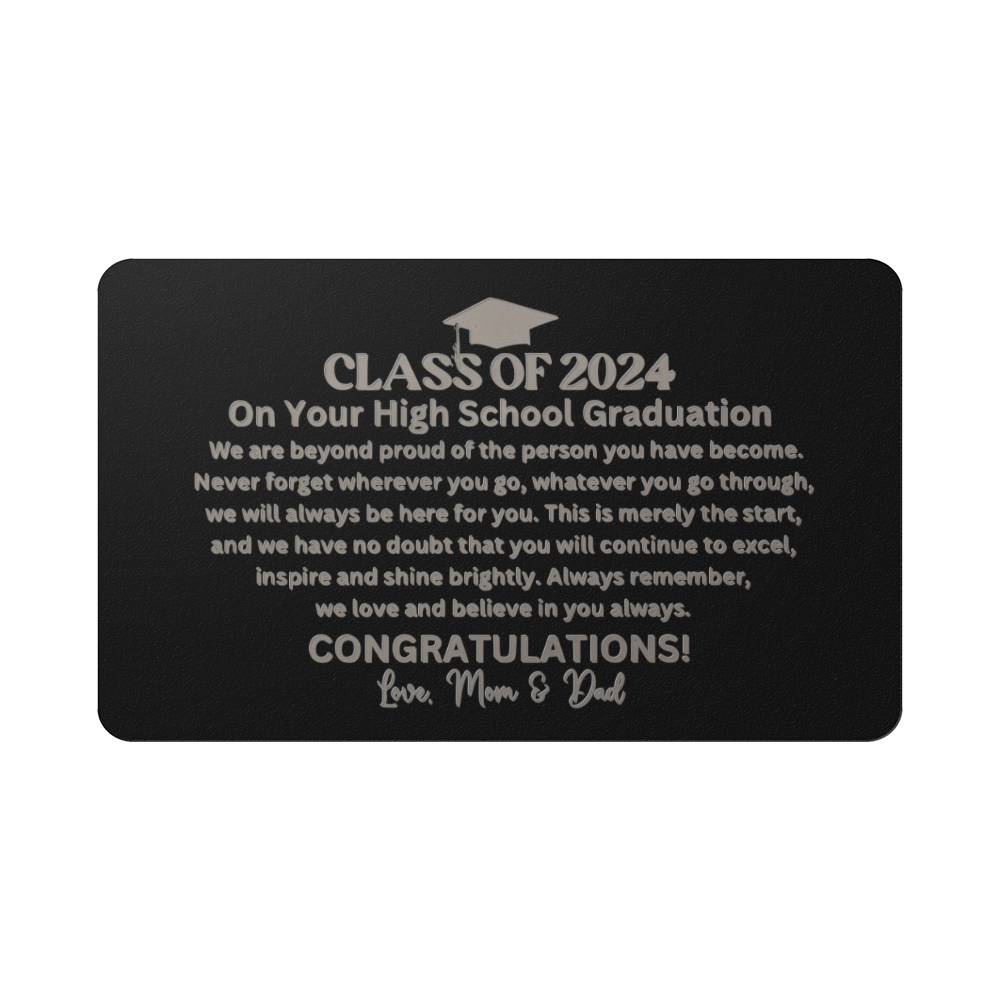 Personalized Class Of 2024 Engraved Wallet Card