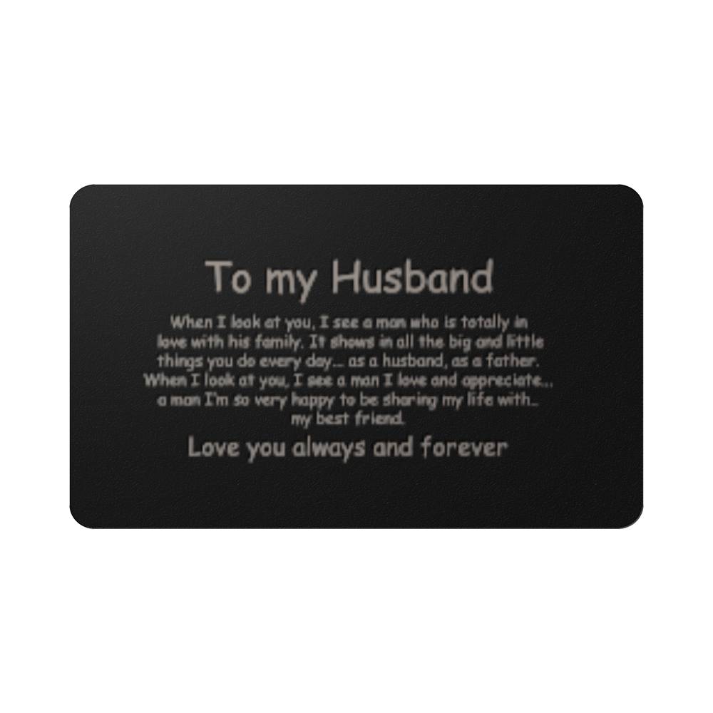 Husband Engraved Wallet Card