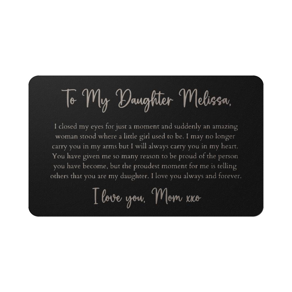 Personalized Son / Daughter Engraved Wallet Card