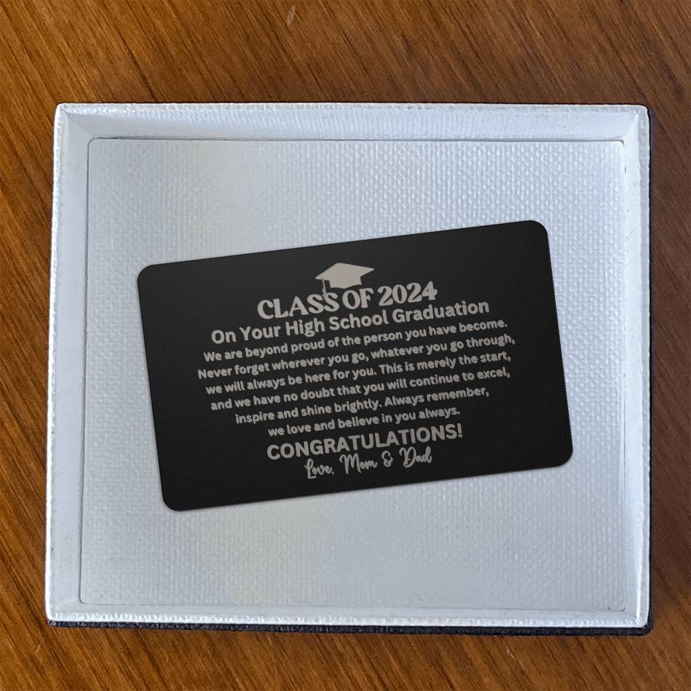 Personalized Class Of 2024 Engraved Wallet Card