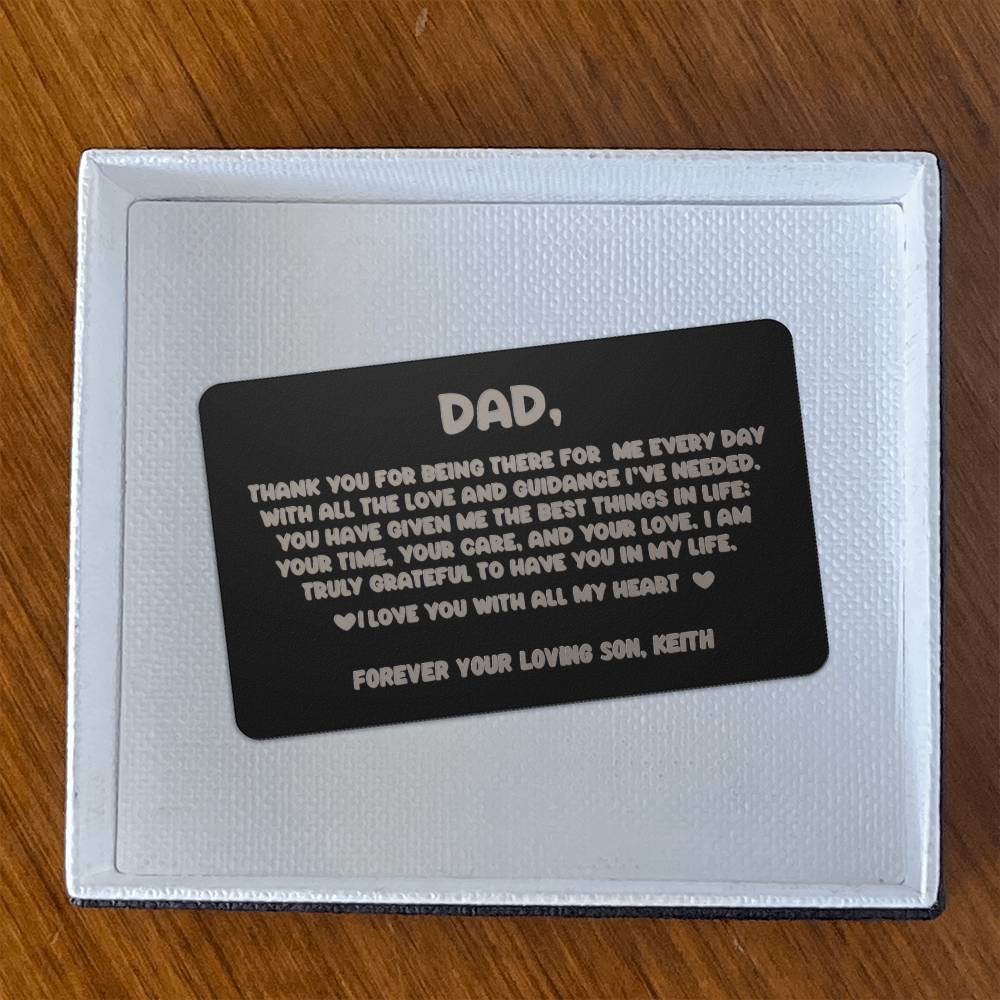 Personalized Dad Engraved Wallet Card