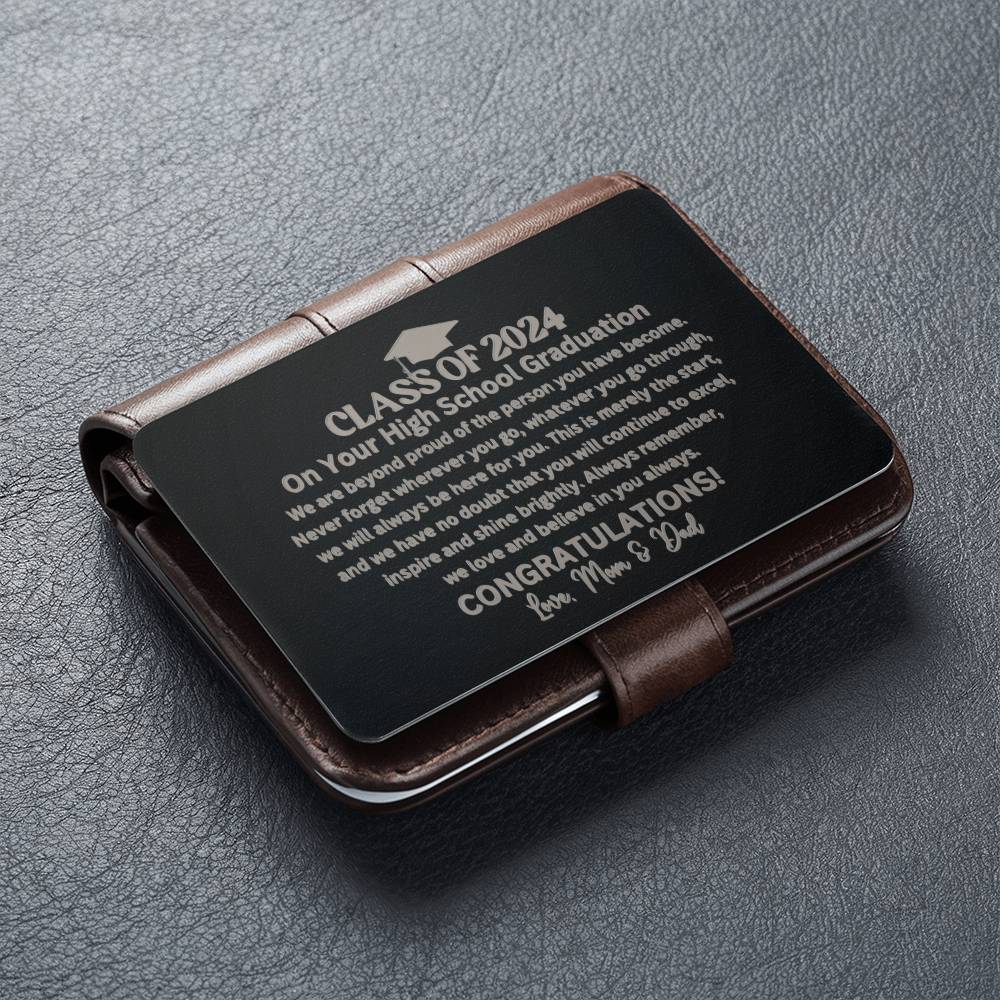 Personalized Class Of 2024 Engraved Wallet Card