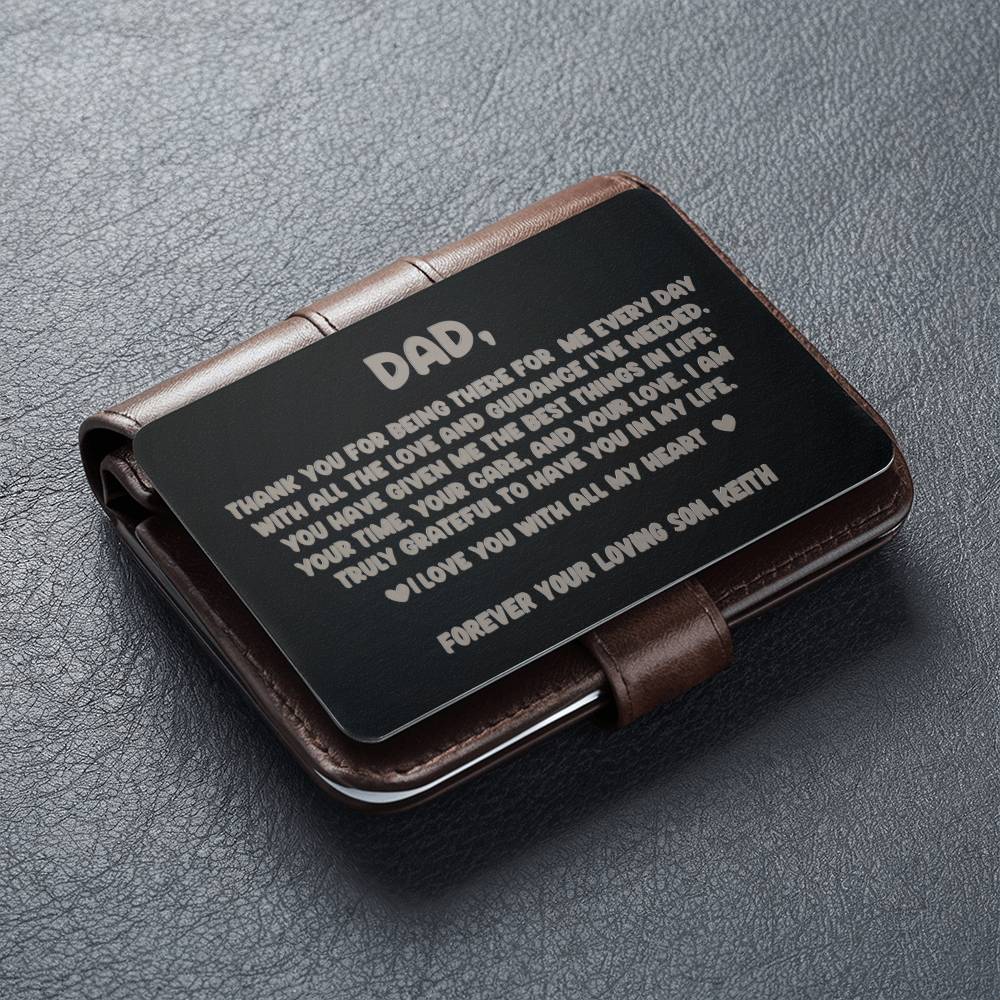 Personalized Dad Engraved Wallet Card