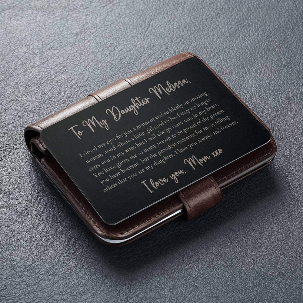 Personalized Son / Daughter Engraved Wallet Card