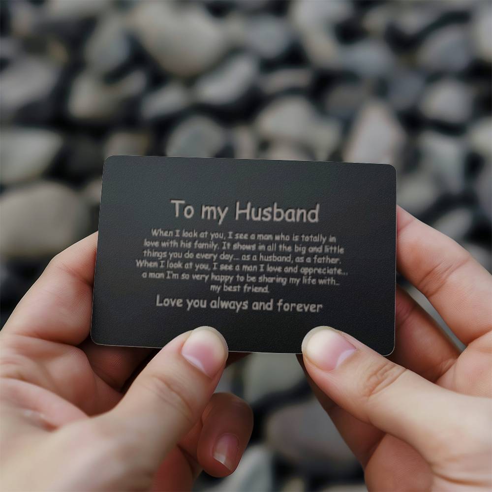 Husband Engraved Wallet Card