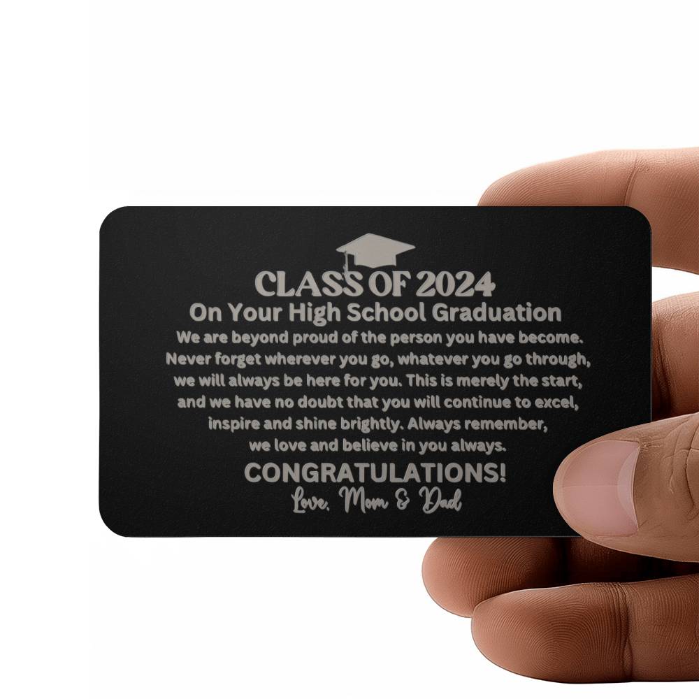 Personalized Class Of 2024 Engraved Wallet Card