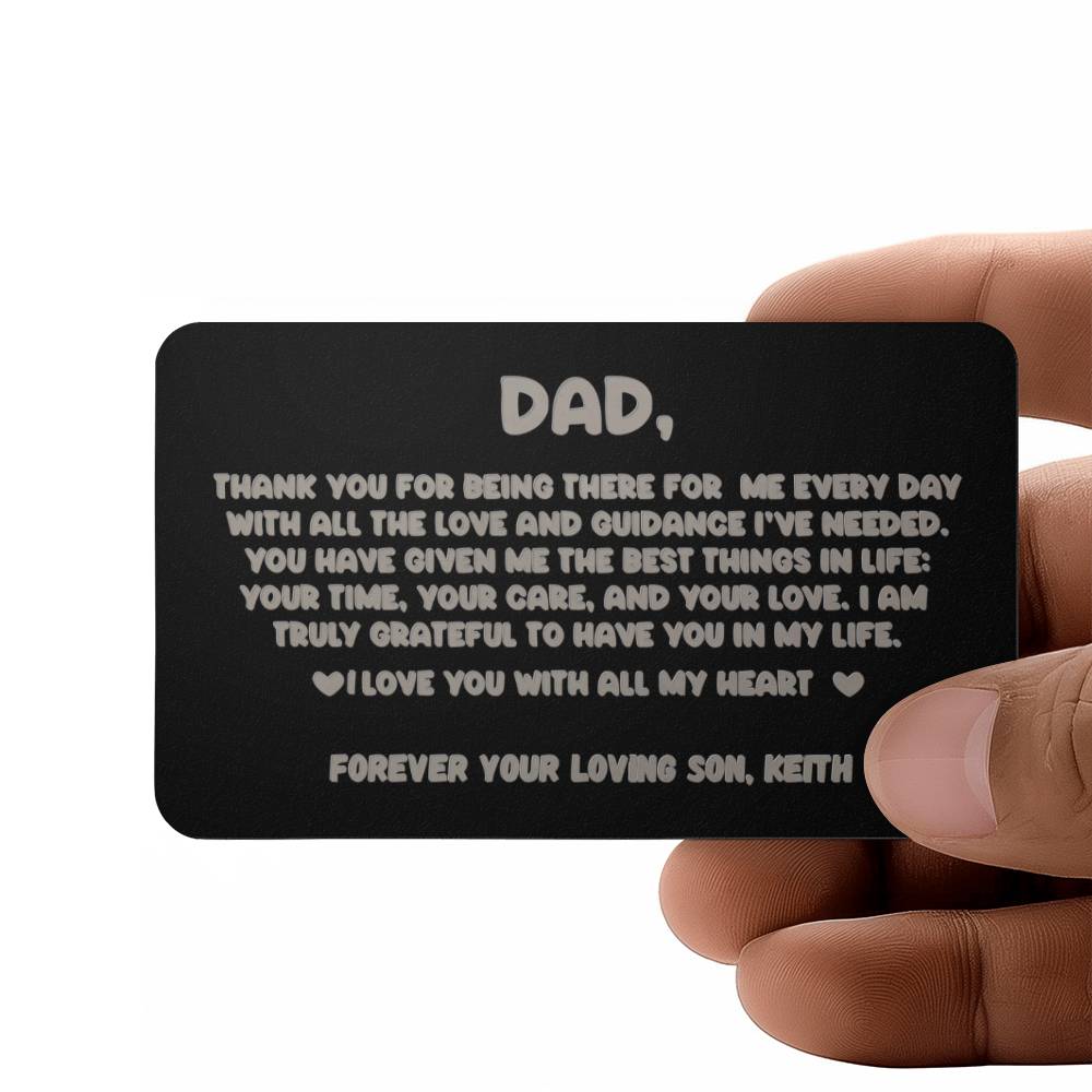 Personalized Dad Engraved Wallet Card