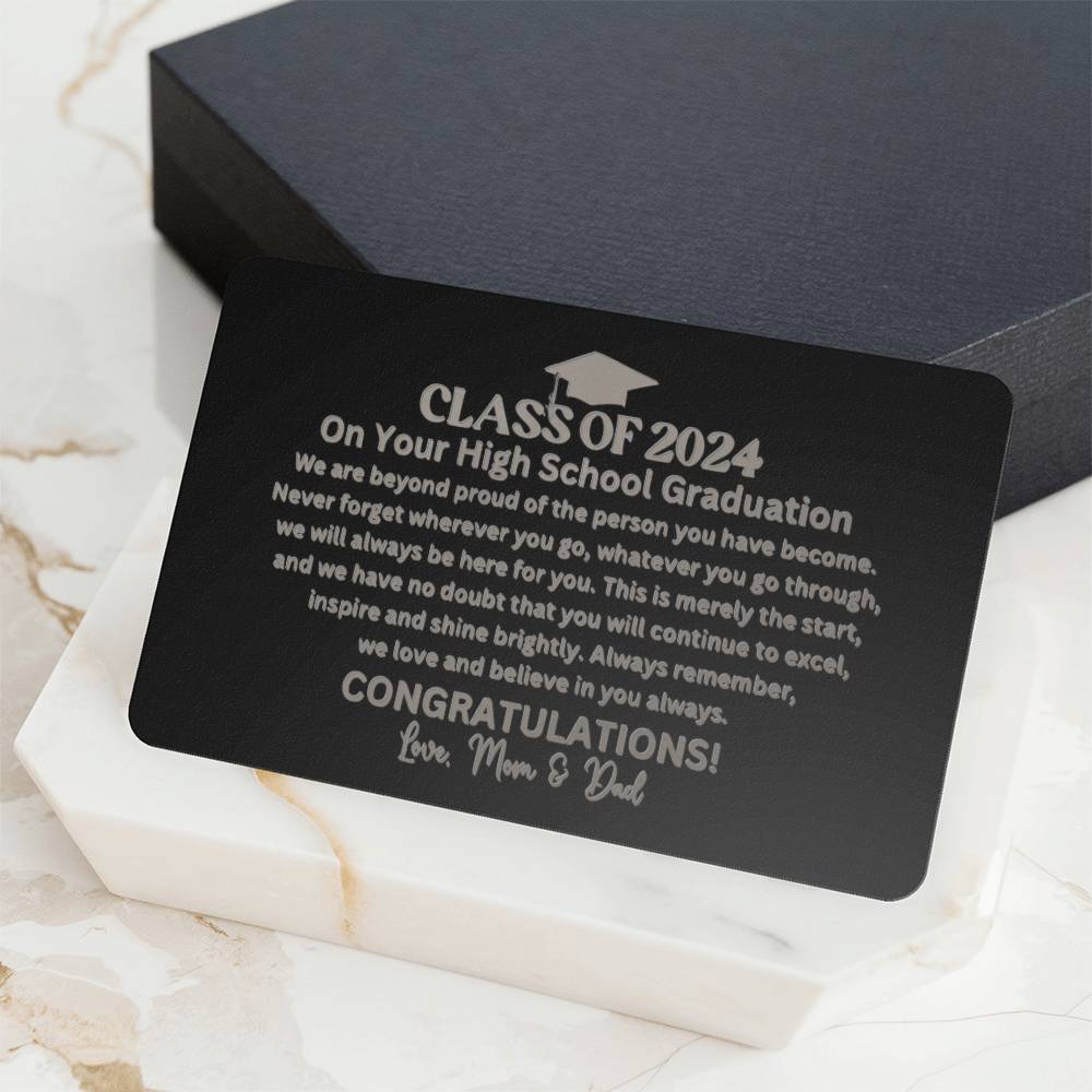 Personalized Class Of 2024 Engraved Wallet Card