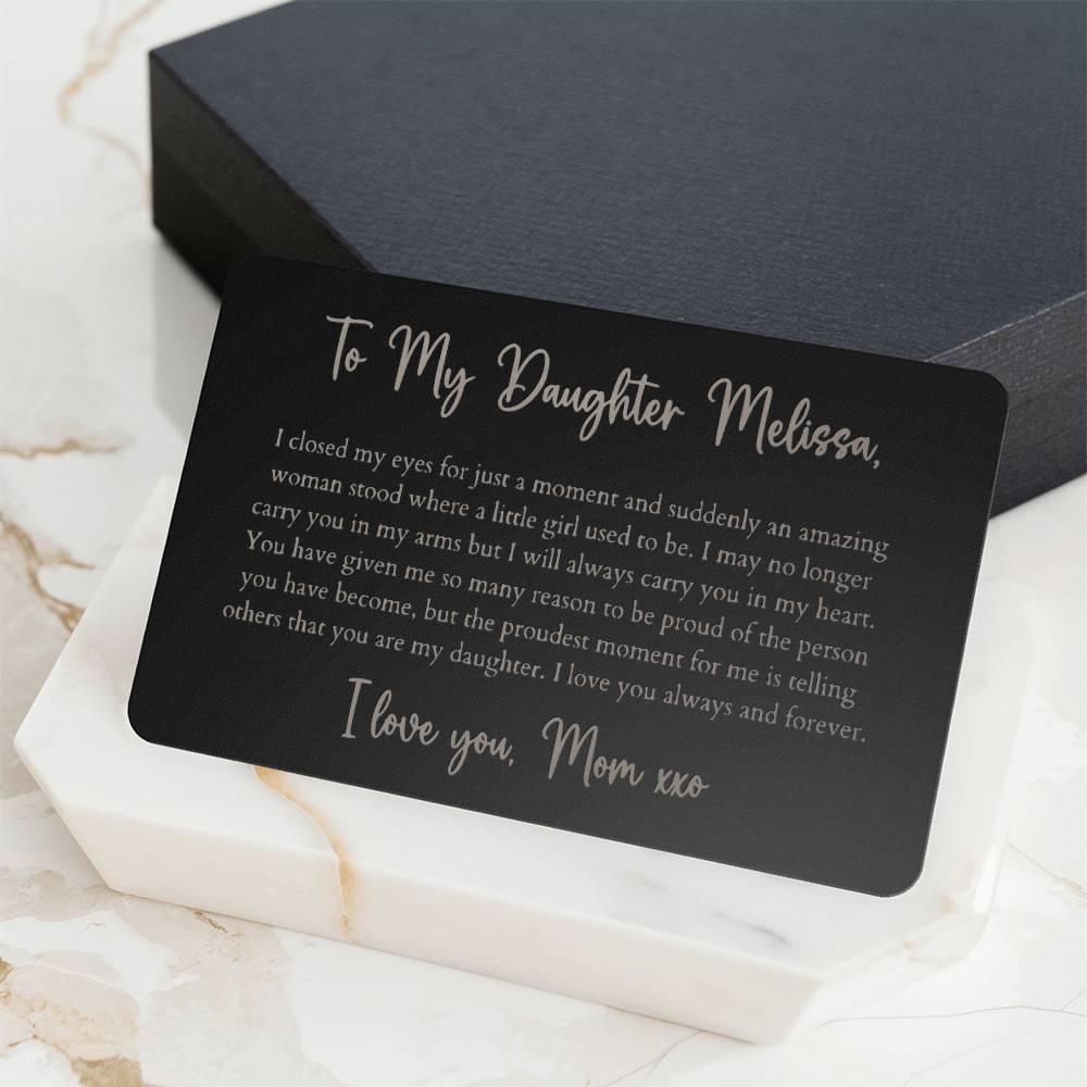 Personalized Son / Daughter Engraved Wallet Card