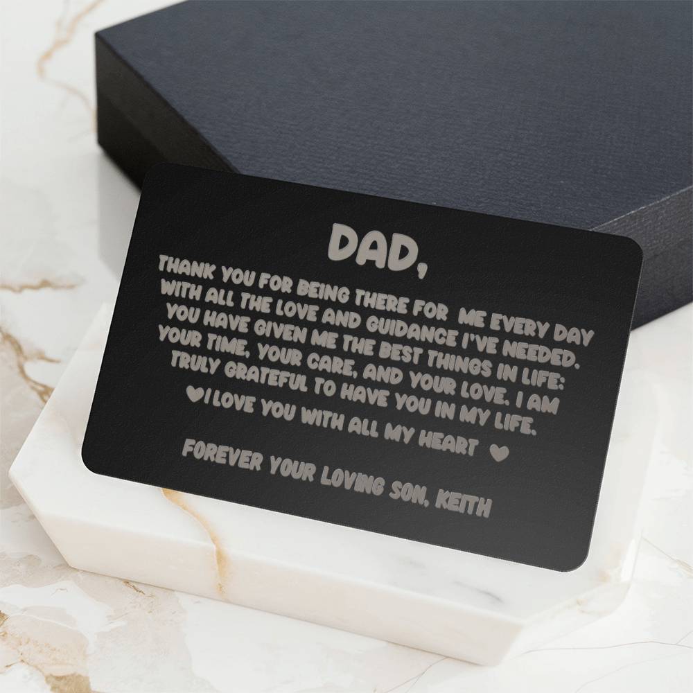 Personalized Dad Engraved Wallet Card