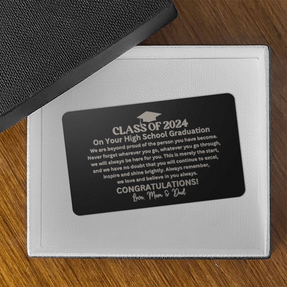 Personalized Class Of 2024 Engraved Wallet Card