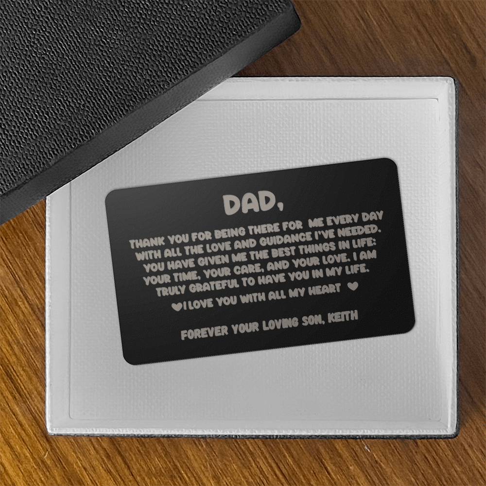 Personalized Dad Engraved Wallet Card