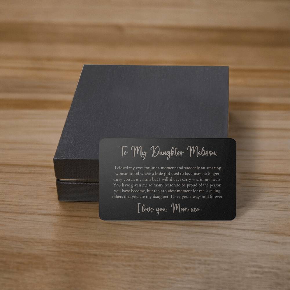 Personalized Son / Daughter Engraved Wallet Card