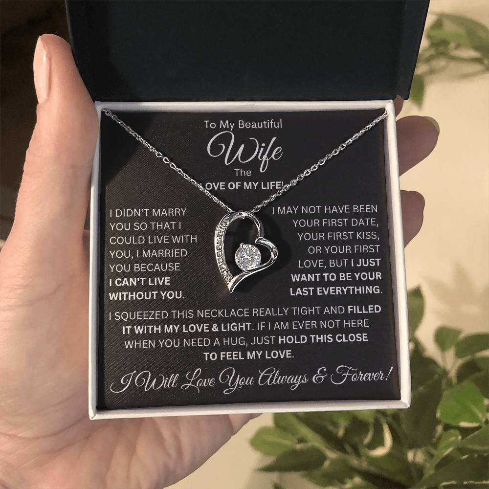 Personalized Wife Heart Pendant Necklace