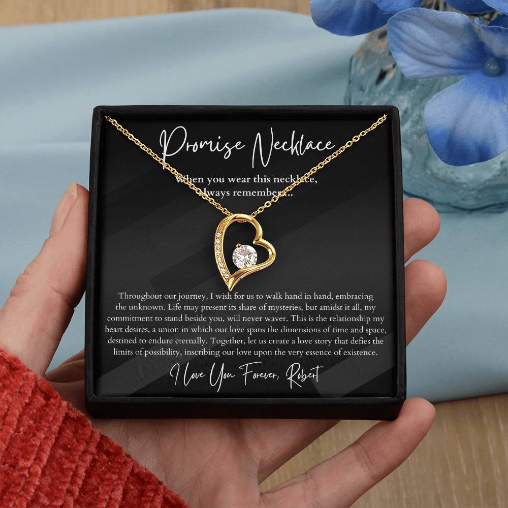 Personalized Promise Necklace Heart Pendant for Her