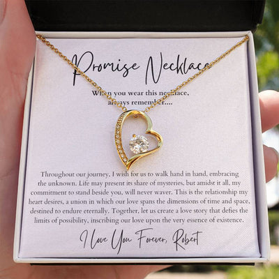 Personalized Promise Necklace Heart Pendant for Her