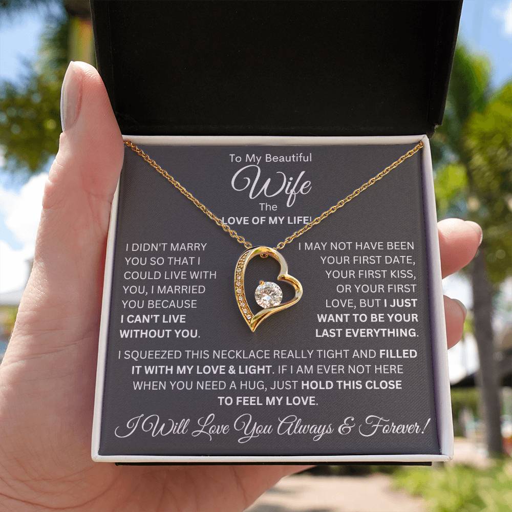 Personalized Wife Heart Pendant Necklace