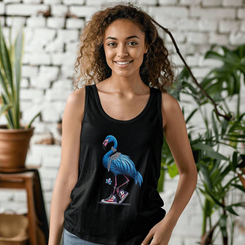 Flamingo Chucks & Pearls Kamala Election Bella + Canvas Unisex Jersey Tank