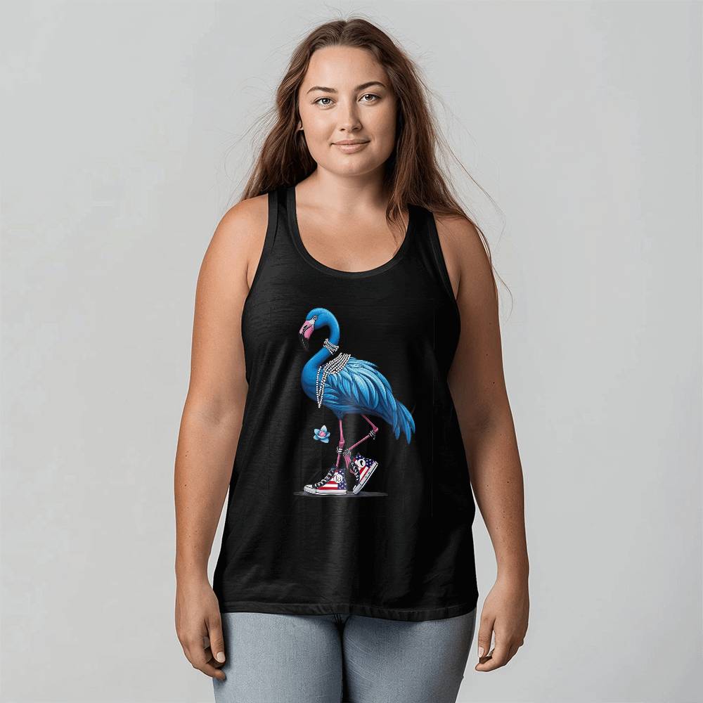 Flamingo Chucks & Pearls Kamala Election Bella + Canvas Unisex Jersey Tank