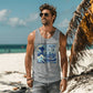 Harris Walz 2024 Election Cat Blue Wave Bella + Canvas 3480 Unisex Jersey Tank